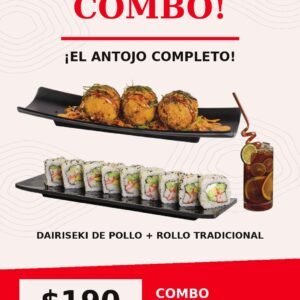 Combo Dairiseki de pollo + rollo tradicional